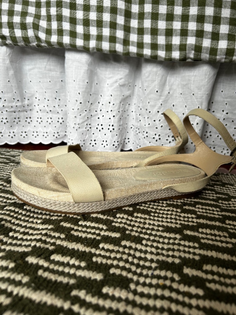 Splendid Malone Strappy Espadrille Sandal Ankle Strap Open Toe Beige 8 Women
